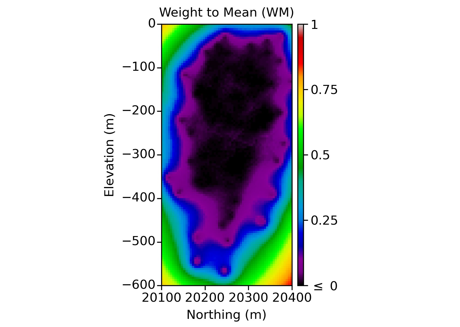 Figure 6: Weight to the Mean (SK) map.